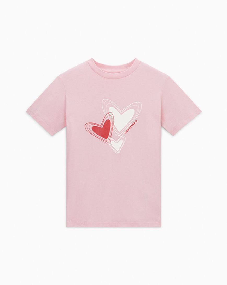 Camiseta Converse Hearts Gráficas Feminino Laranja Rosa | PT Q085417